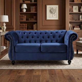 Chesterfield Button Tufted Loveseat With Rolled Arms
