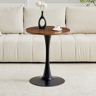 Round Dining Table With Thickened Engineered Wood Top And Metal Pedestal, 23.6" Diameter For Kitchen, Living Room, Or Small Spaces