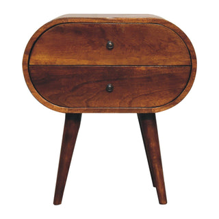 Large Chestnut Circular Bedside