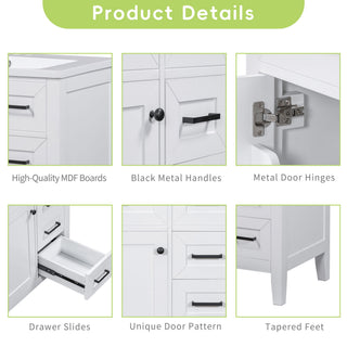 Modern Bathroom Vanity Base Only With Drawers, Freestanding Design