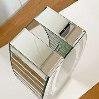 U - Shaped Floor Vase With Shattered Diamond Mirror Surface