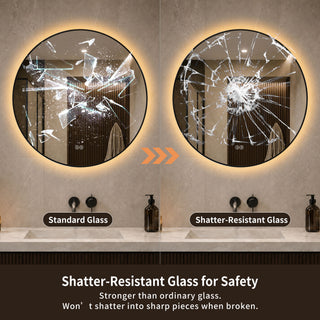 Round Framed Dimmable ED Bathroom Mirror With Anti Fog