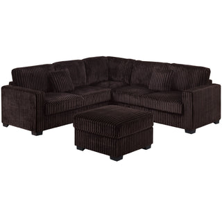 Modern Sectional Set With Cocktail Ottoman