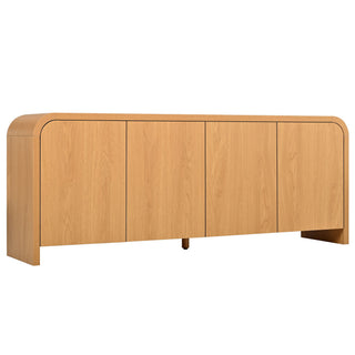 Curved Edge TV Stand With Large Cabinets