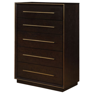 Prescott - 5 Drawer Chest - Brown