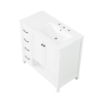 Modern Bathroom Vanity With Sink Top, 2 Doors And 2 Drawers