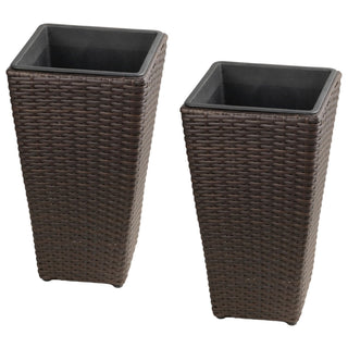Solhome - Indoor / Outdoor Decorative Planter With Removable Insert (Set of 2) - Brown Ebony