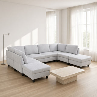 8 Piece Modular U - Shape Sectional Sofa
