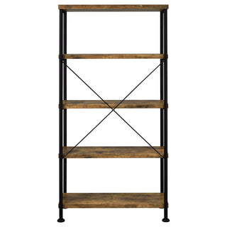 Avon - 2 Piece Computer Desk And Bookcase With 3 Drawers - Rustic Brown