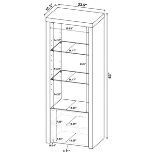 Lance - 3 Shelf Media Tower With Shelves And Hidden Cabinet - Gloss White