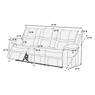 Modern Style Living Room Set With Pillow Arms