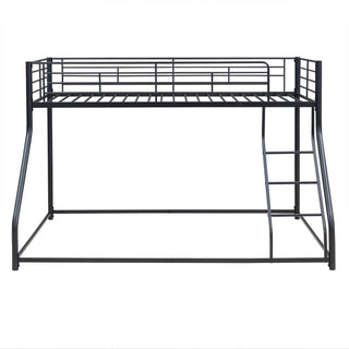 Metal Floor Bunk Bed With Sloped Ladder, Space Saving Design