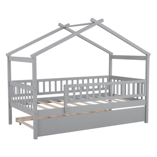 Creativity House Bed With Twin Size Trundle