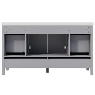 Bathroom Vanity With Separate Sink, Soft Close Doors And 4 Drawers