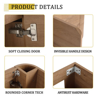 Wall Mounted Bathroom Vanity With Sink, 3 Soft Close Doors