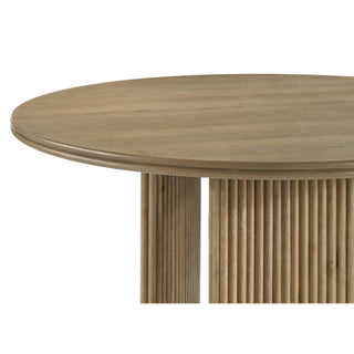 Dreydon - Round Dining Table With Textured Tripod Base - Light Brown