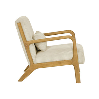 Upholstered Armchair With Back Support Pillow
