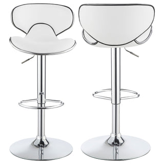 Edenton - Upholstered Adjustable Bar Stool (Set of 2) - White