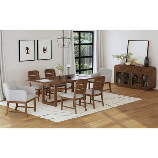Glinda - Fabric Dining Side Chair (Set of 2) - Brown / Light Gray