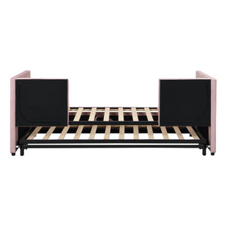 Twin Size Upholstered Daybed With Pop Up Trundle