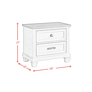 Farmington - 2 Drawer Nightstand With USB - Medium Brown / Washed Stone