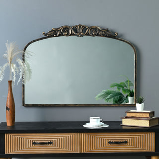 Handmade Arched Mirror, Ornate Baroque For Entryway - Antique Bronze