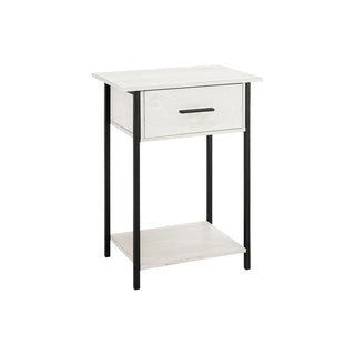 Contemporary 2 Tier Accent Table With Storage Drawer