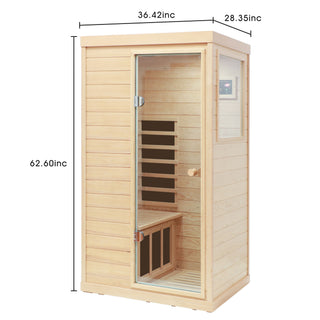Hemlock Mini 1 Person Far Infrared Door Indoor Sauna Room