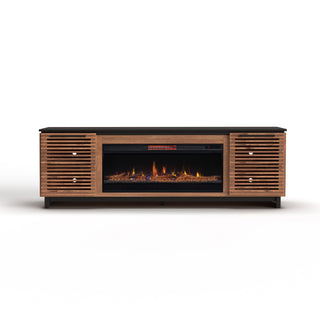 Fireplace TV Stand Console For TVs Up To 100" - Black / Bourbon