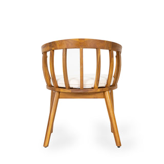 Klismos - Dining Armchair (Set of 2) - Teak / Beige