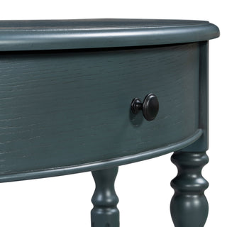 Half Moon Console Table With Drawer & Shelf