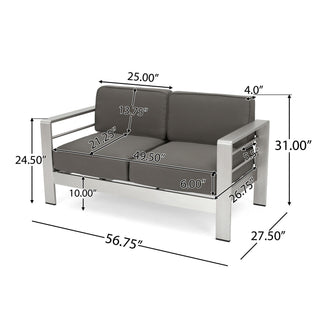 Cape Coral - 4 Pieces Outdoor Patio Chat Set