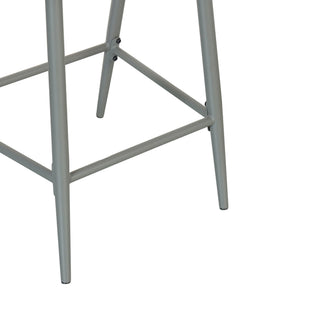 Outdoor Bar Height Metal Frame Counter Stools With Scallop Shaped Backrest & Water Resistant Cushions