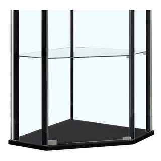 Lysander - 4 Shelf Curio Cabinet With Triangular Silhouette - Black