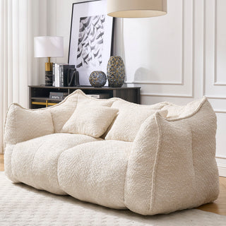 Comfortable Dual Beanbag Chair With High Resilience Foam Core For 2 People