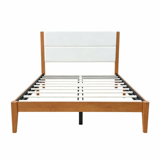 Platform Bed Frame With Upholstered Headboard, Slat Support