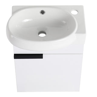 Wall Mounted Bathroom Vanity With Sink And Storage Rack, Soft Close Doors