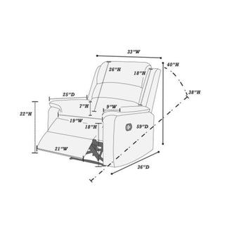 Modern Living Room Set With Manual Recliner