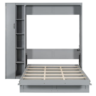 Murphy Wall Bed With Shelves, Wardrobe And LED Lights