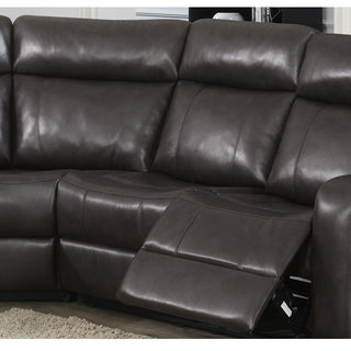 Manual Motion Recliner Sectional Sofa With Console And Cup Holders - Brown