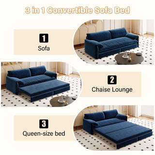 Queen Pull Out Sofa Bed With Side Storage