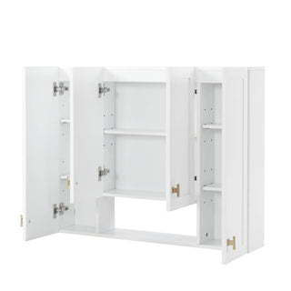 30" Bathroom Cabinet With 5 Adjustable Shelves, Wall Mounted Medicine Cabinet - White