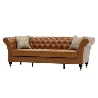 Chesterfield Sofa, 3 Seat Couch With Deep Button Tufted Back, Rolled Arms