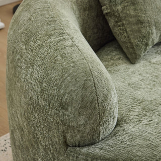 Curved Loveseat Sofa With Round Armrest