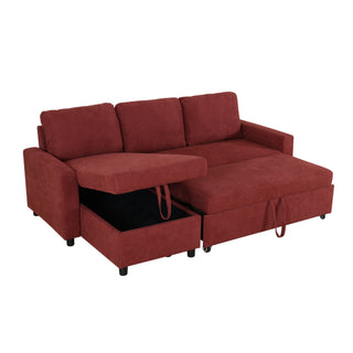 L - Shaped Convertible Sofa Bed With Storage Chaise