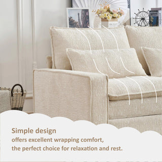 Modern Comfy L Shaped Sectional Sofa With Movable Ottoman