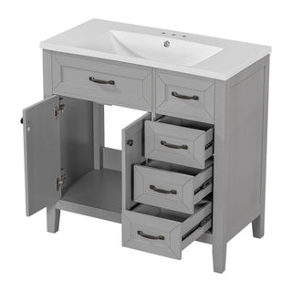 Modern Bathroom Vanity With Sink, Freestanding With Drawers And Doors