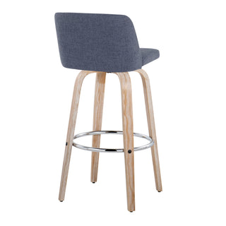 Toriano - Contemporary Fixed Height Barstool With Swivel & Round Footrest (Set of 2)