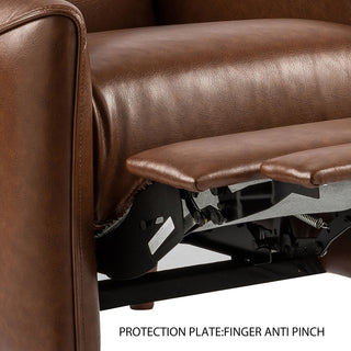 Upholstered Push Recliner Chair With Rubber Wood Legs For Living Room