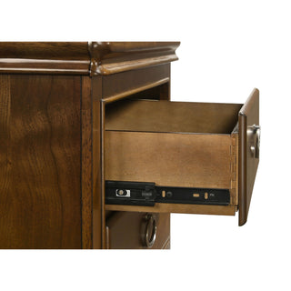 Leonide - 2 Drawer Nightstand With USB Charging And Hidden Storage - Cherry